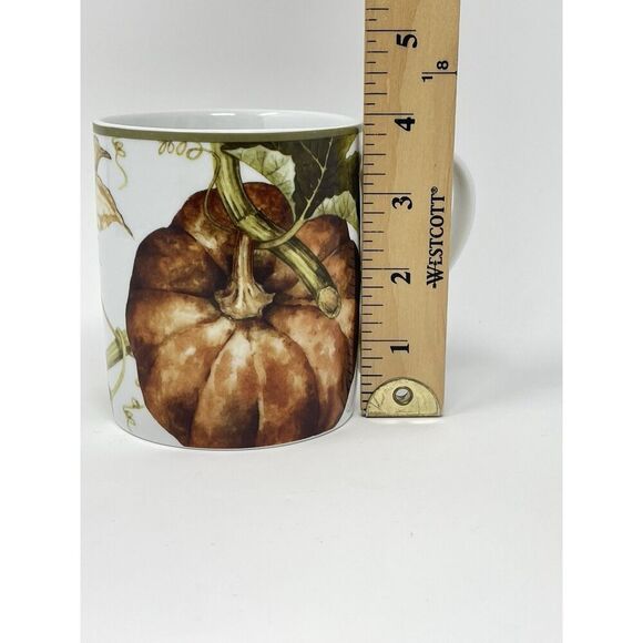Williams Sonoma Botanical Pumpkin Coffee Cup Mug 4” Autumn Thanksgiving - Picture 3 of 7